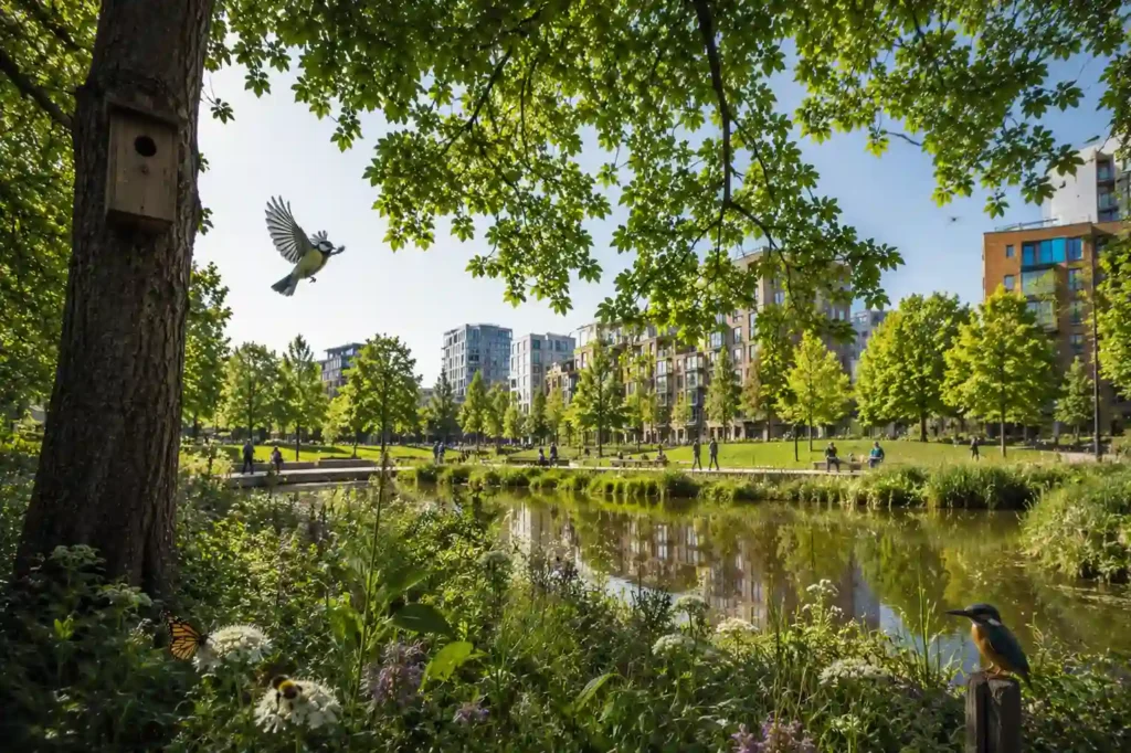 Urban trees supporting birds and pollinators in a UK city environment