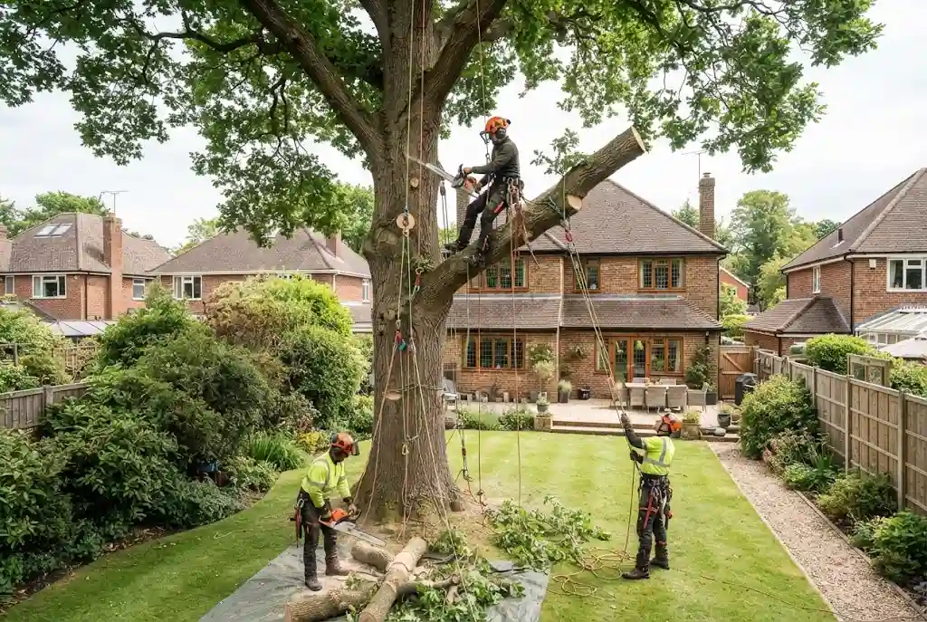 Removing Trees from Garden: A Complete Guide for UK Homeowners Professional removing trees from garden at a UK residential property