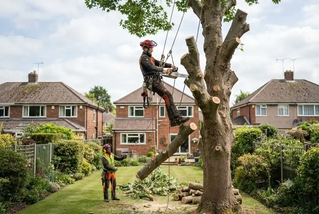 Tree Removal Services: Safe, Professional Solutions for UK Properties Professional tree removal services being carried out safely at a UK residential property