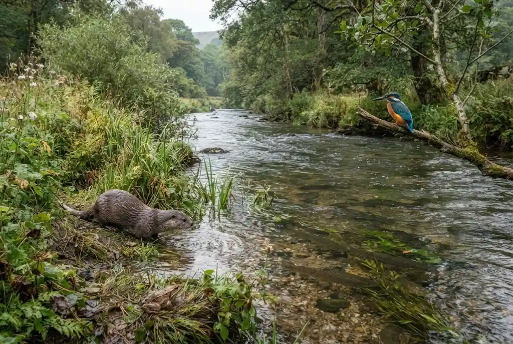 Animal River: Wildlife That Lives in River Ecosystems Animal river habitat supporting fish, otters, birds and other river wildlife
